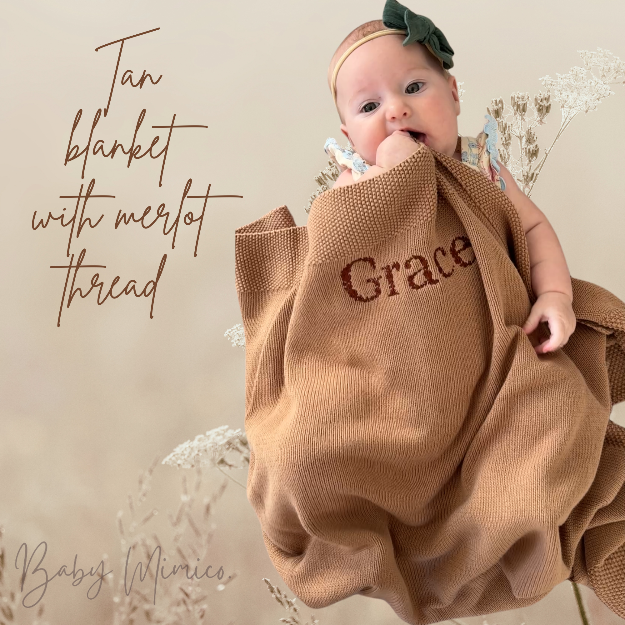 Embroidered Floral Fall Baby Blanket