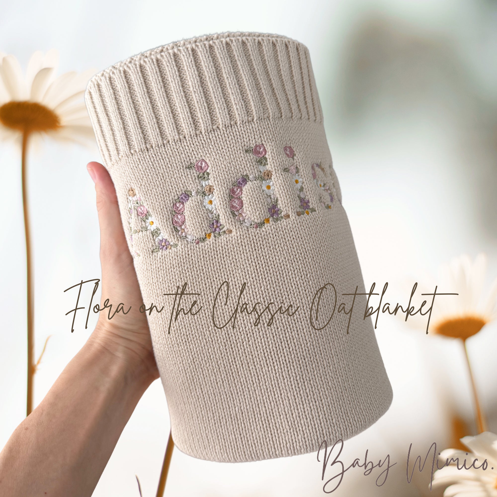 Embroidered Floral Baby Blanket