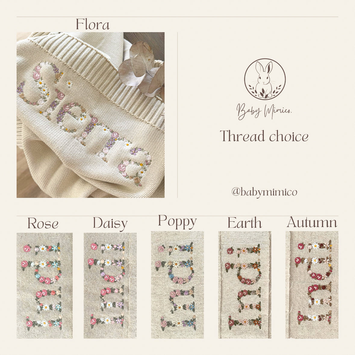 Embroidered Floral Baby Blanket - Large font