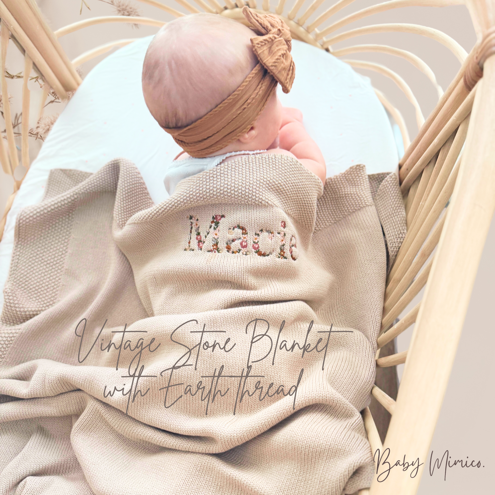 Embroidered Floral Baby Blanket