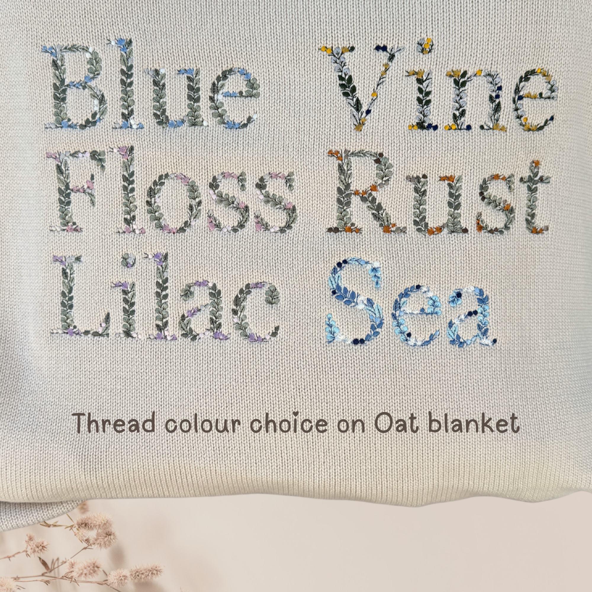 Embroidered Vine Baby Blanket