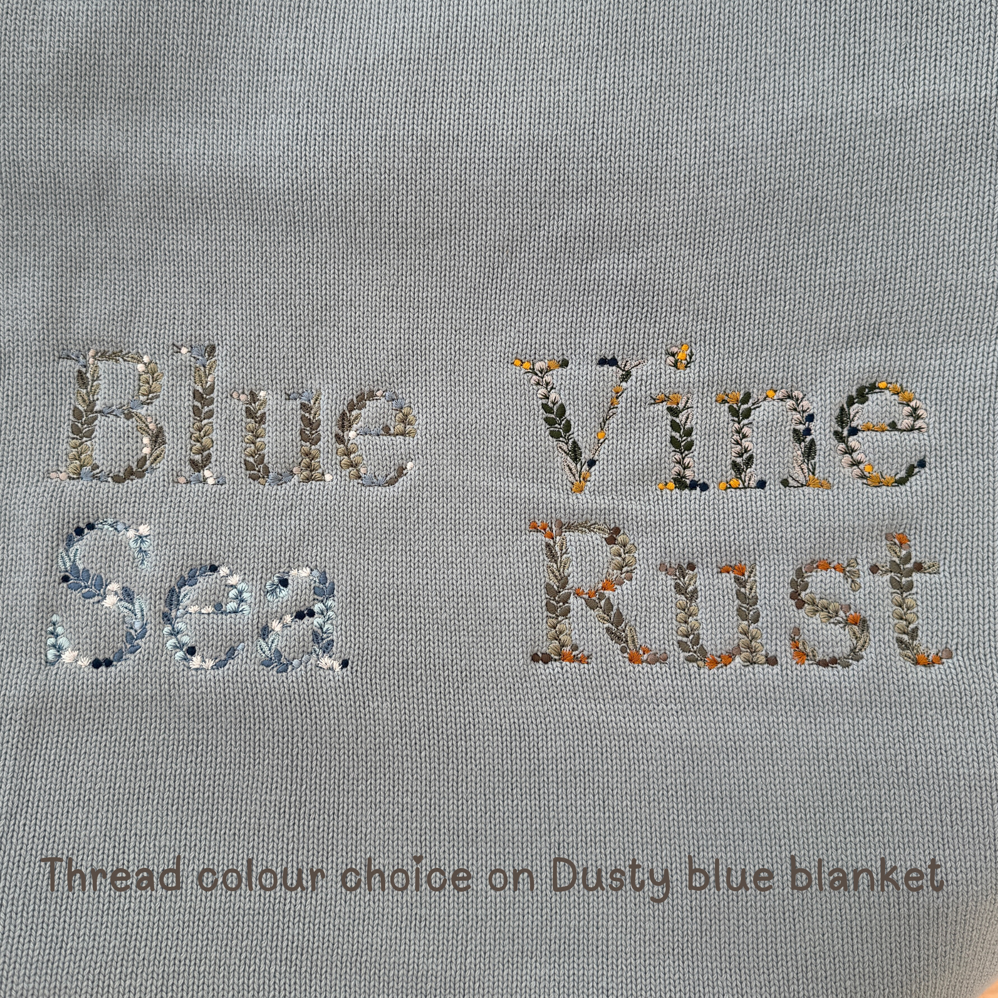 Embroidered Vine Baby Blanket