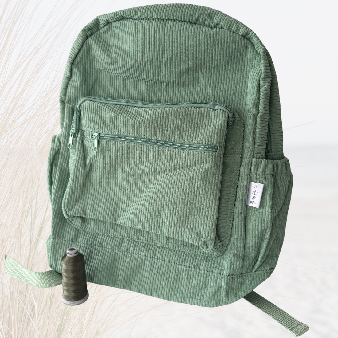 Personalised Corduroy Backpack- Green