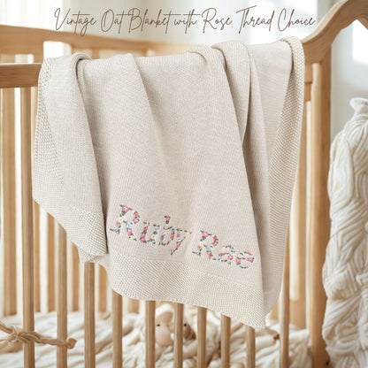 Embroidered Floral Baby Blanket