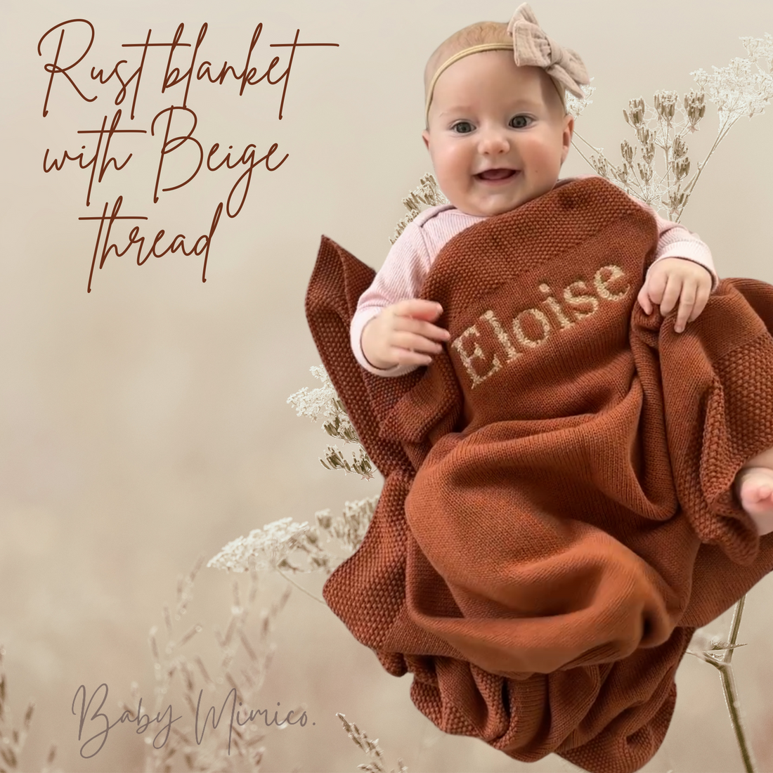 Embroidered Floral Fall Baby Blanket