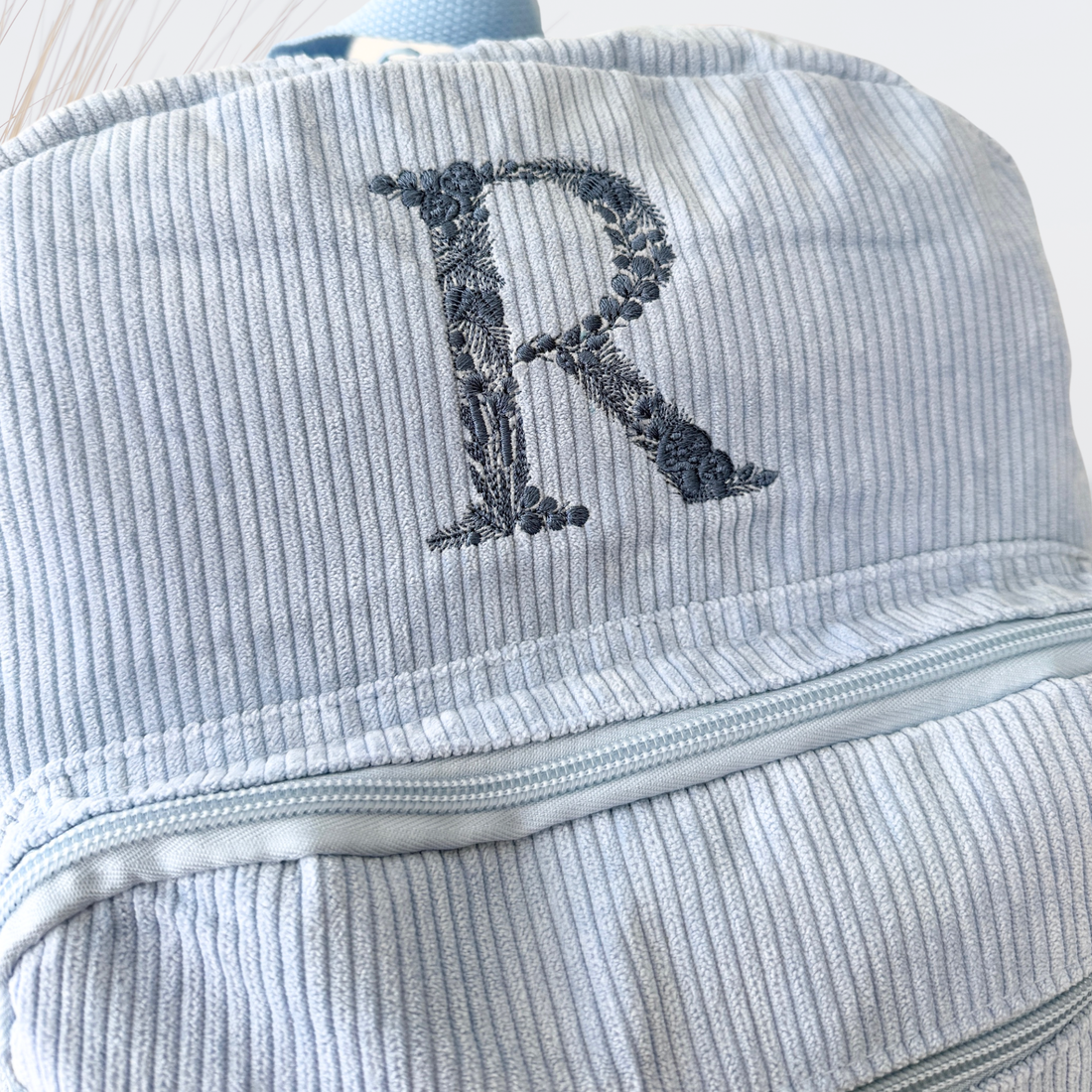 Personalised Corduroy Backpack- Blue