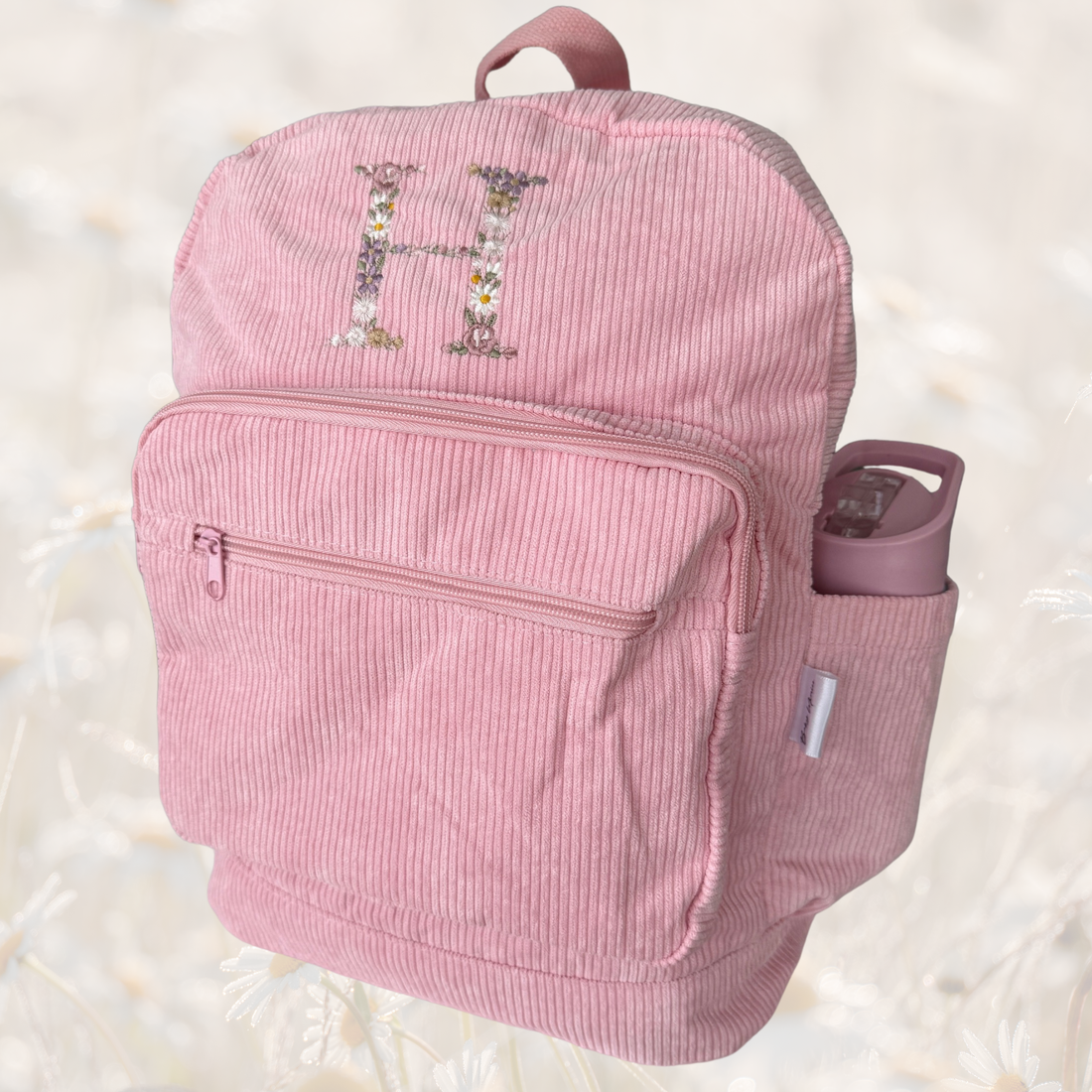 Personalised Corduroy Backpack- Pink