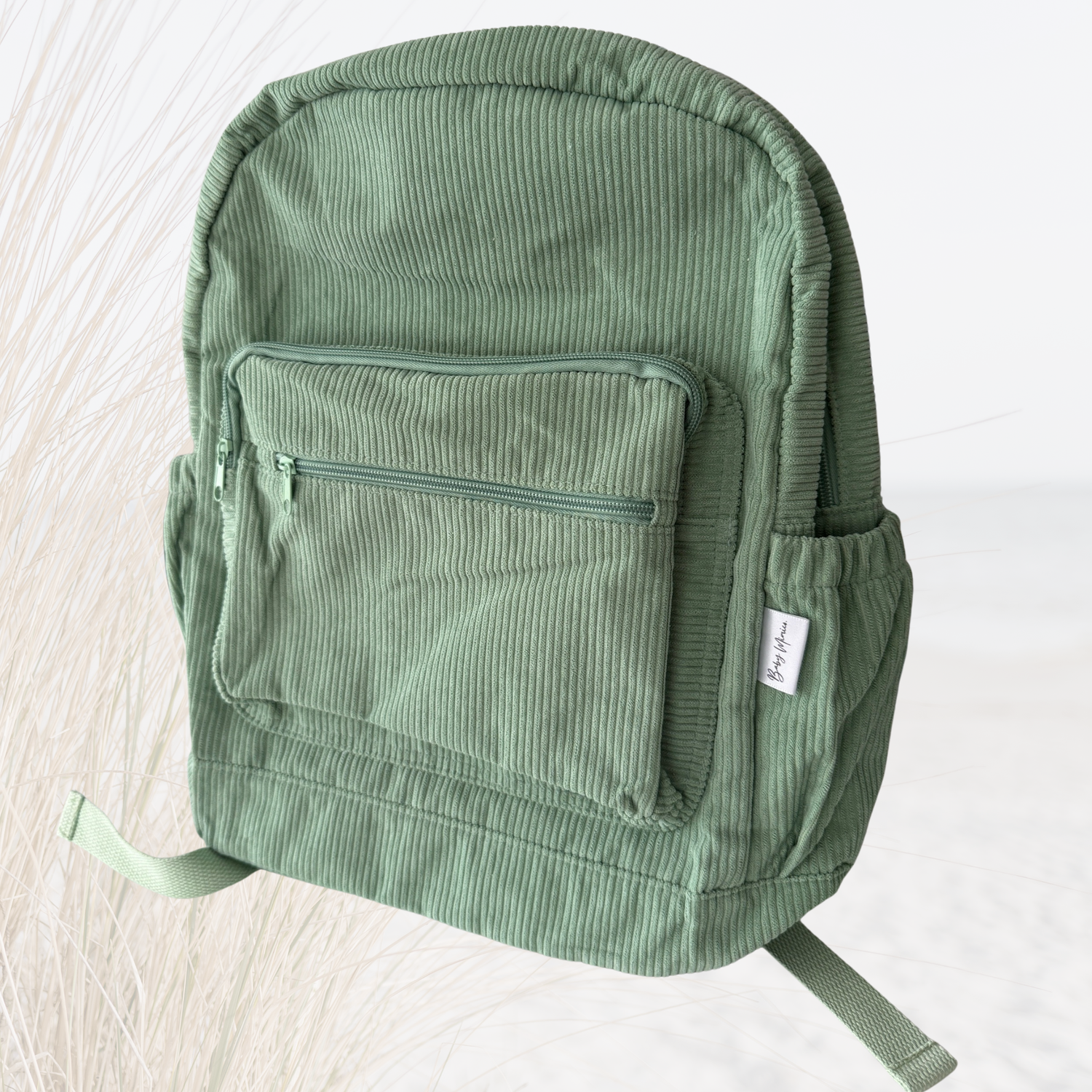 Personalised Corduroy Backpack- Green