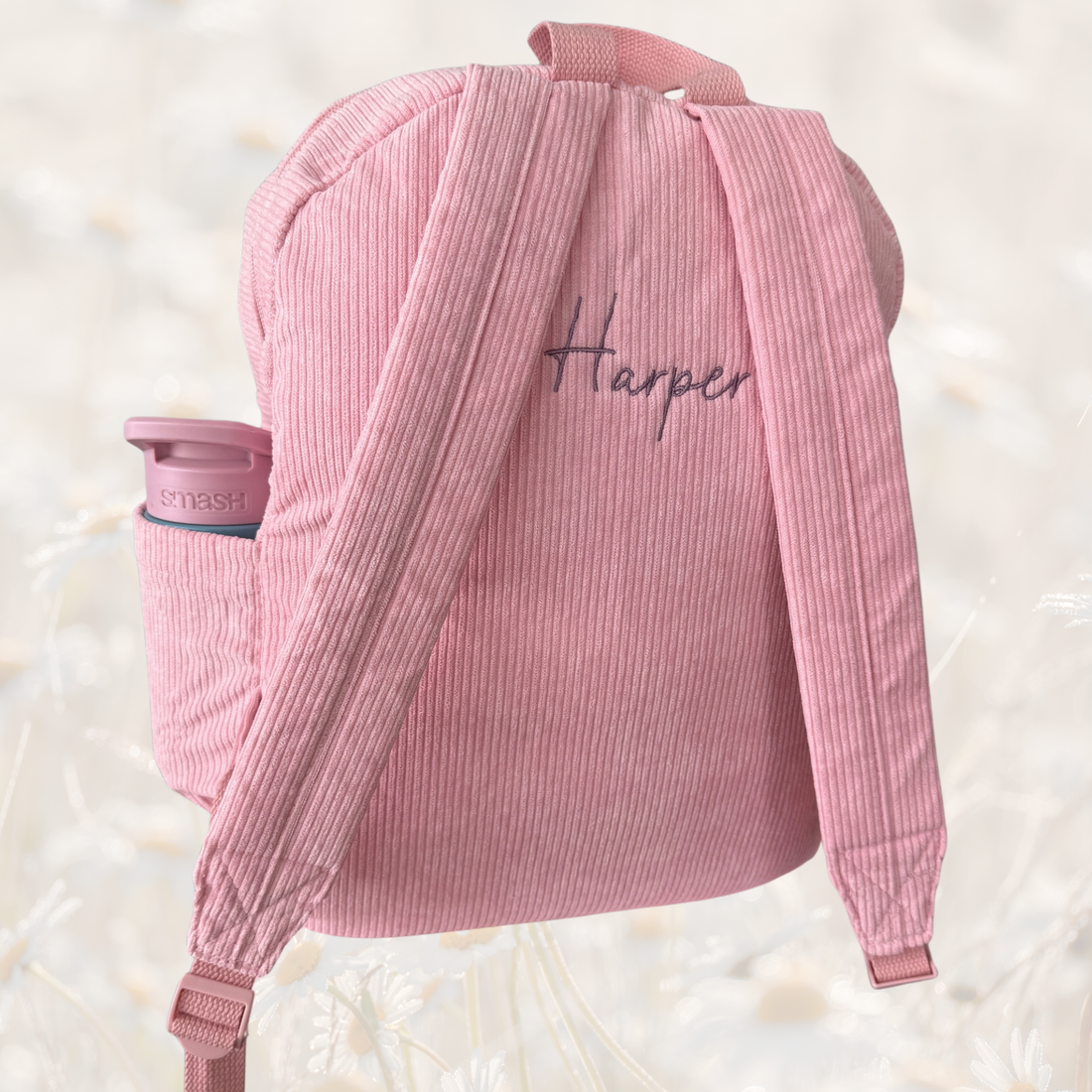 Personalised Corduroy Backpack- Pink