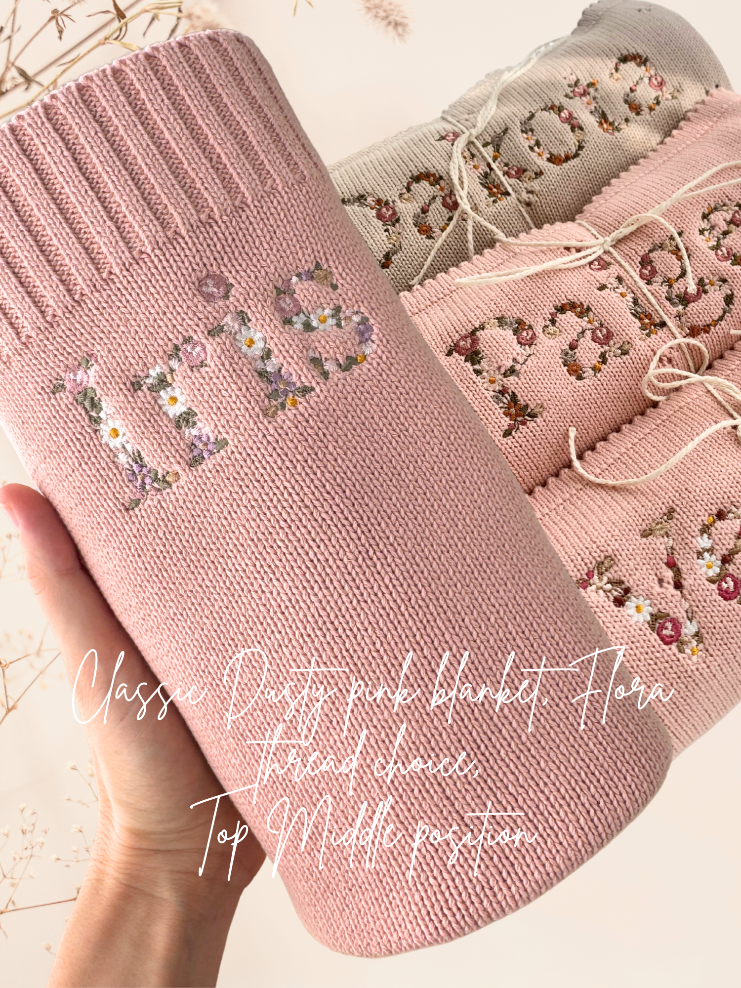Embroidered Floral Baby Blanket
