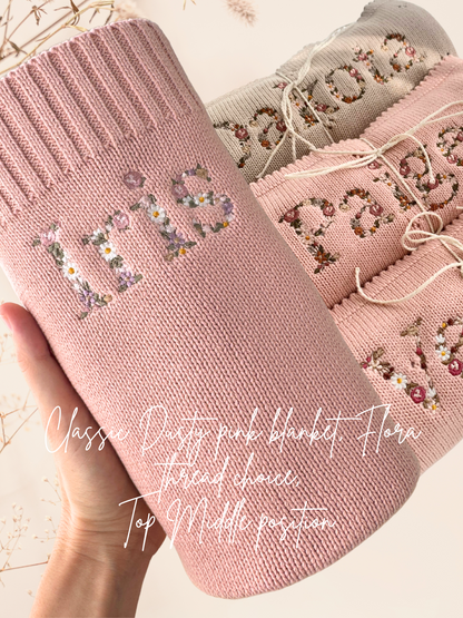 Embroidered Floral Baby Blanket