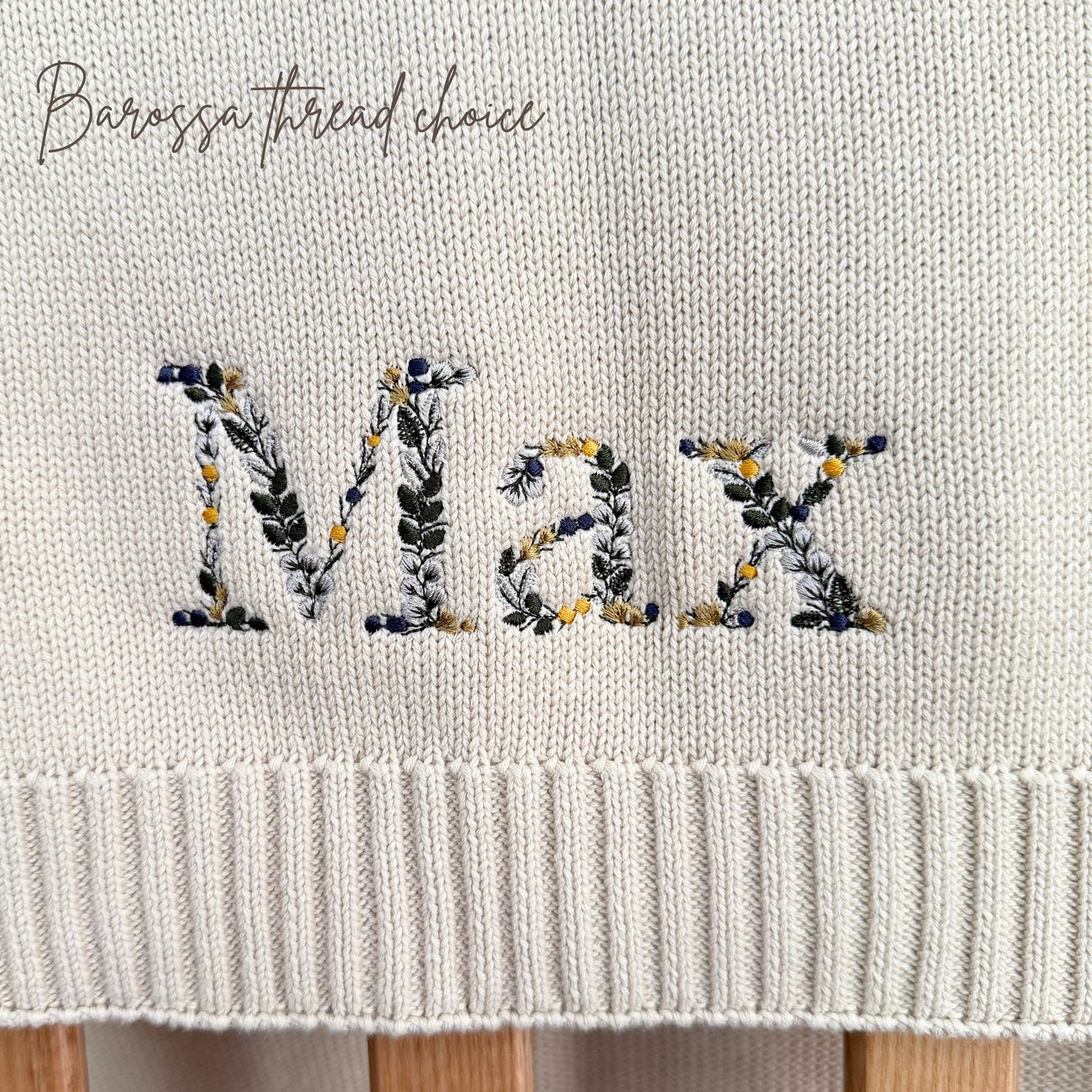 Embroidered Vine Baby Blanket