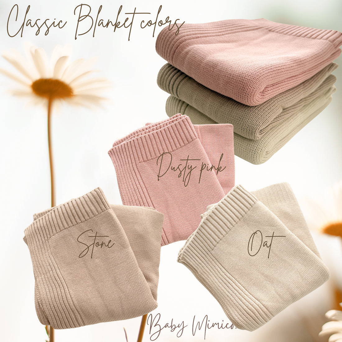 Embroidered Floral Baby Blanket - Large font