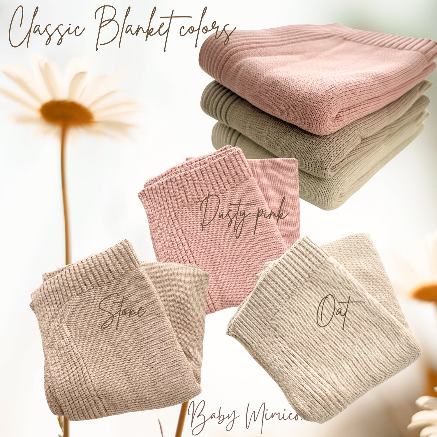 Embroidered Floral Baby Blanket - Large font