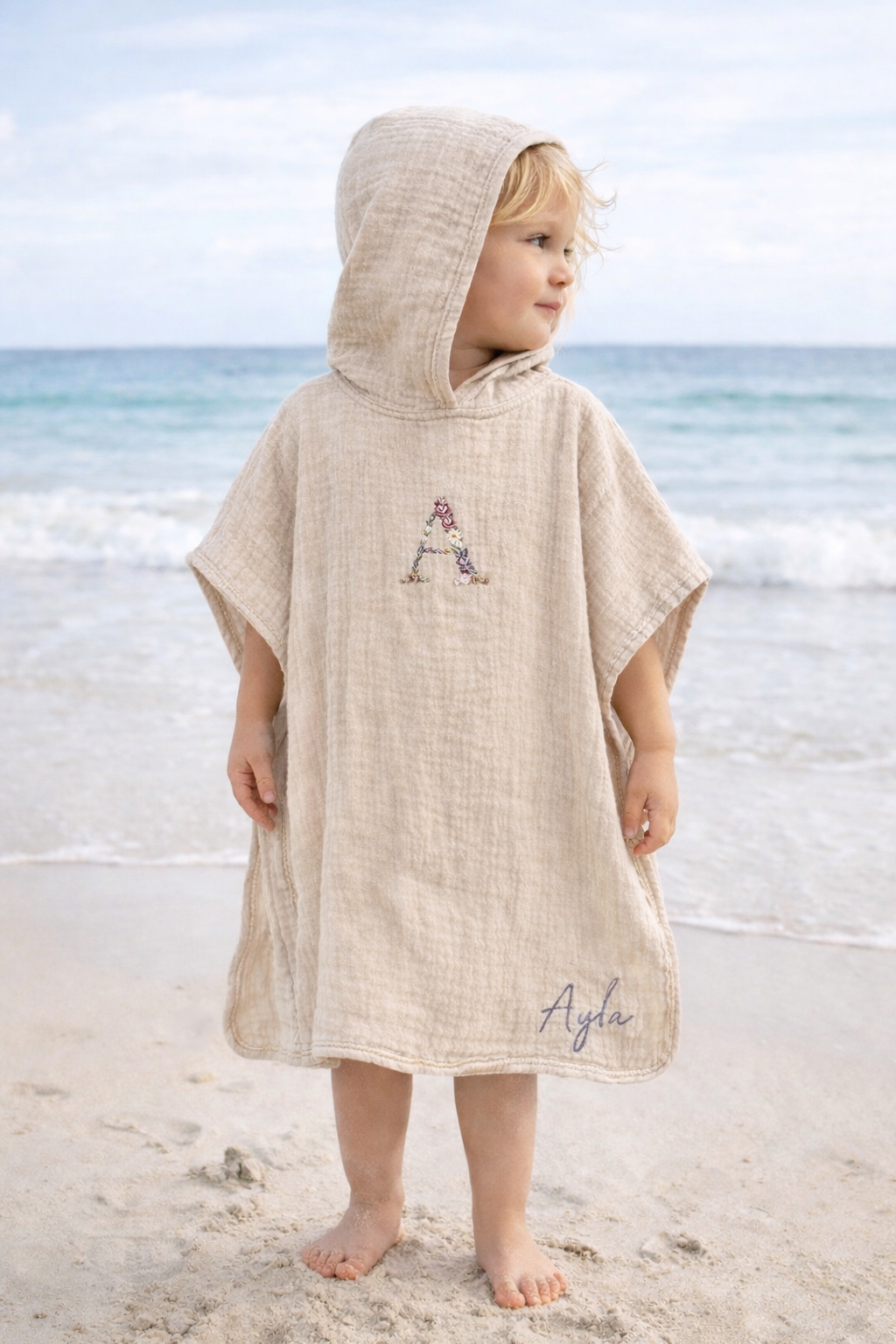 Hooded kids towel - Oat