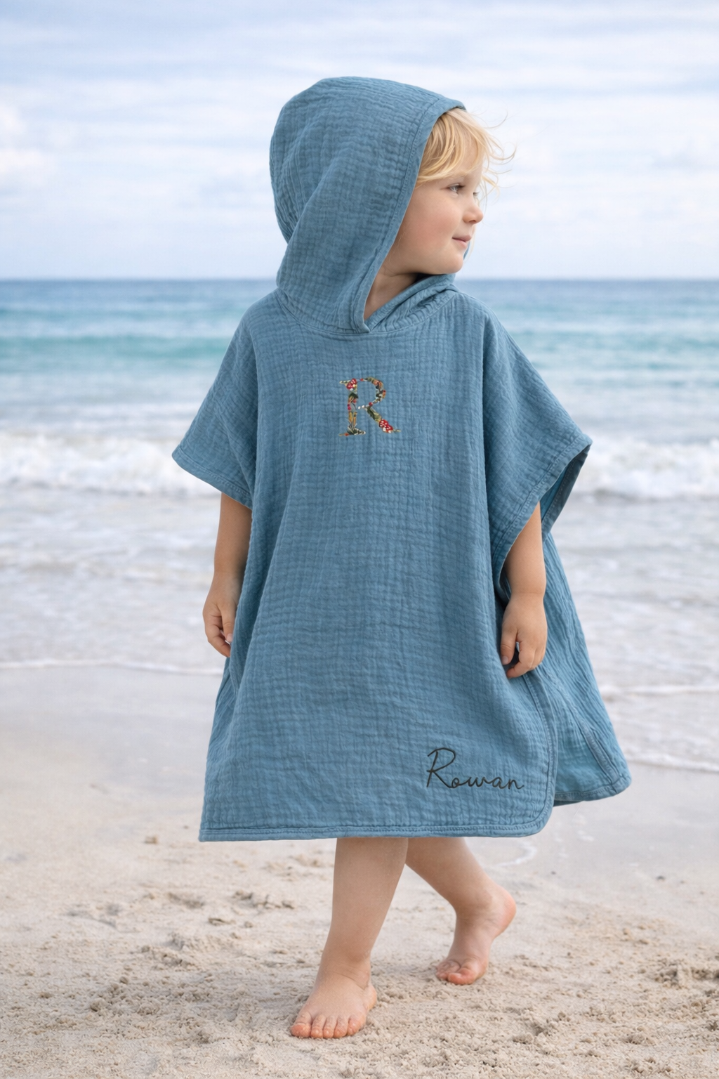 Hooded kids towel - Blue