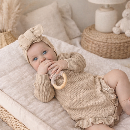 Frilled Knitted Romper set