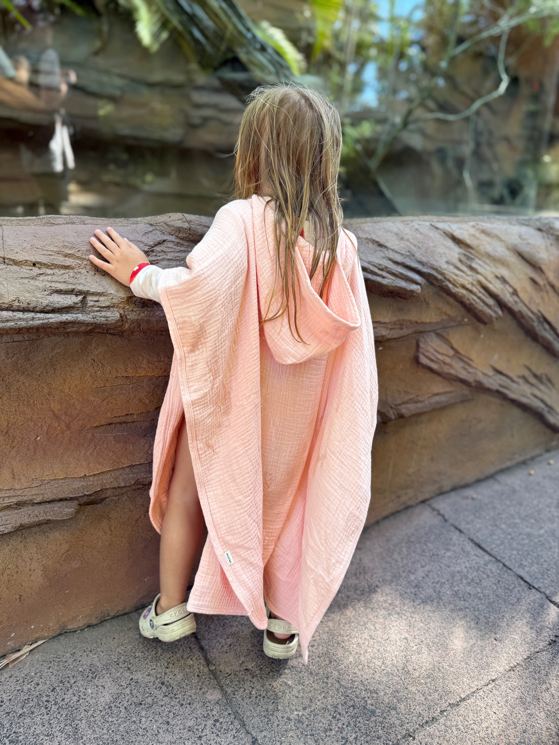 Hooded kids towel - Pink