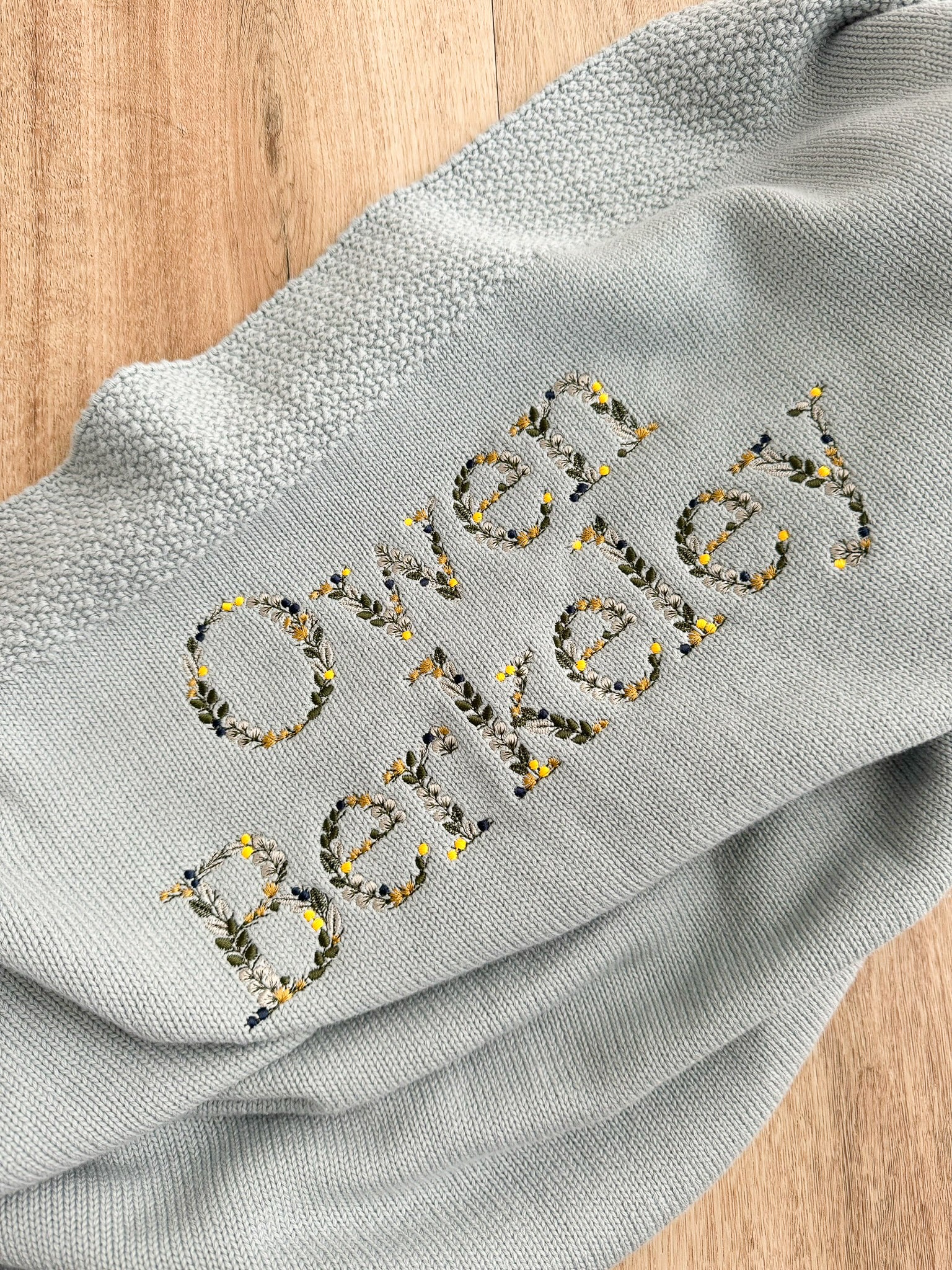 Embroidered Vine Baby Blanket