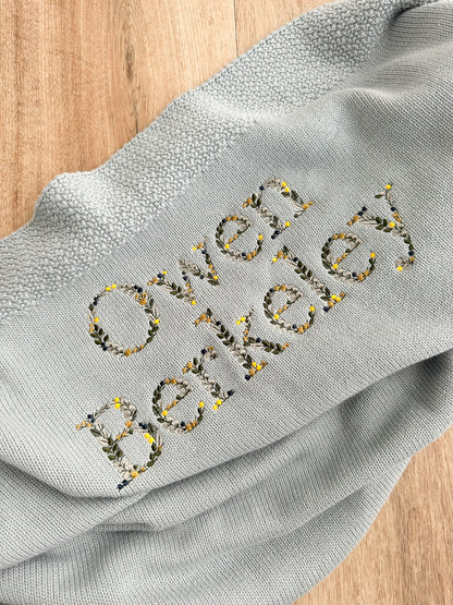 Embroidered Vine Baby Blanket