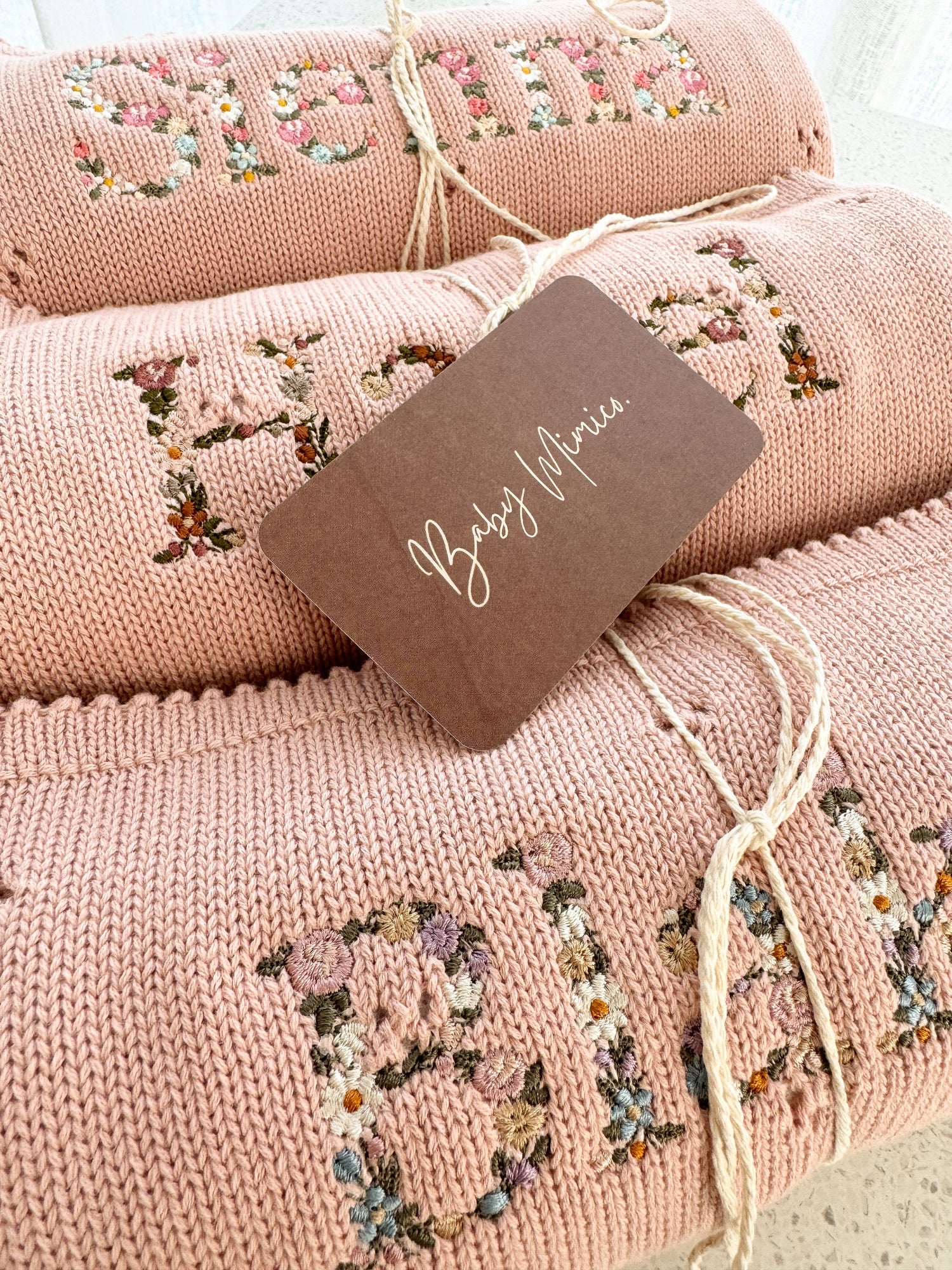 Pointelle Floral Embroidered Baby Blanket