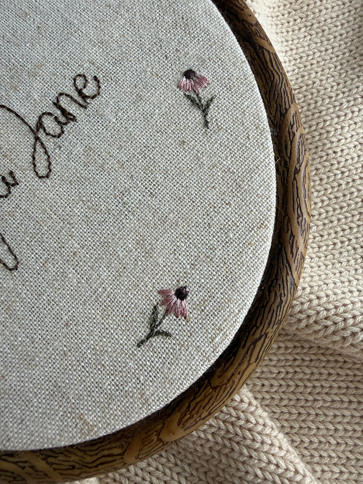 Personalised Silly Goose Embroidered Name Hoop | Baby Gift