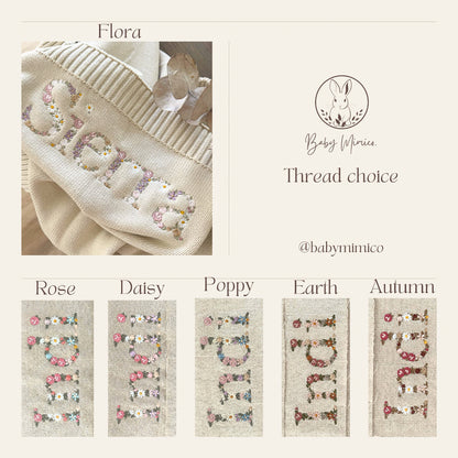 Embroidered Floral Baby Blanket - Large font