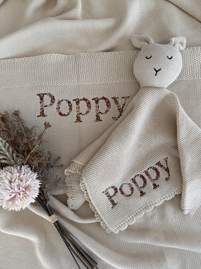 Floral Blanket &amp; Floral Rabbit Comforter Set Personalised