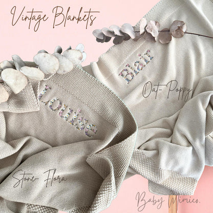 Embroidered Floral Baby Blanket