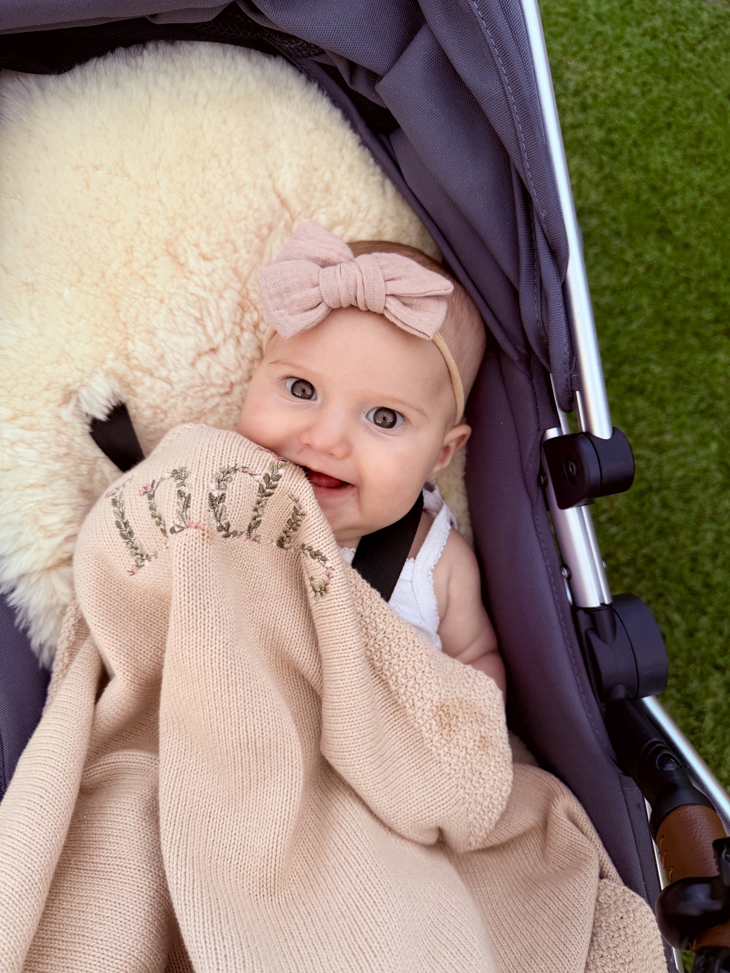 Embroidered Vine Baby Blanket