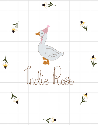 Personalised Silly Goose Embroidered Name Hoop | Baby Gift