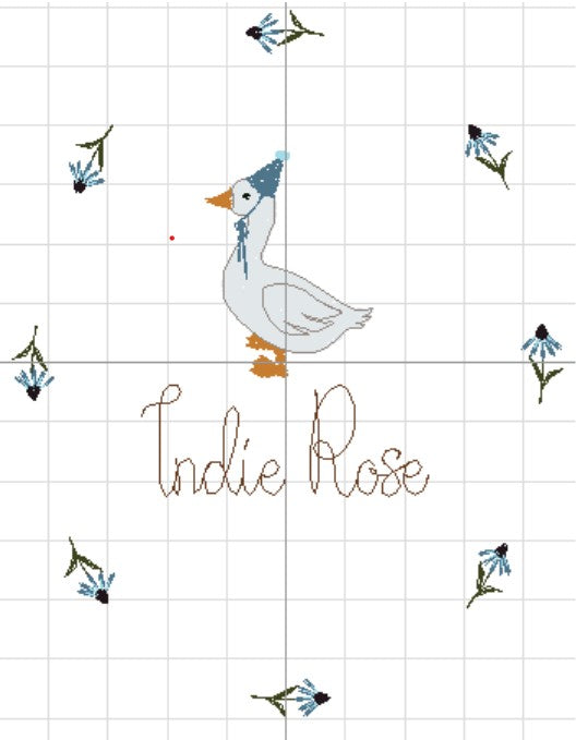 Personalised Silly Goose Embroidered Name Hoop | Baby Gift
