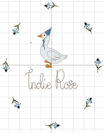 Personalised Silly Goose Embroidered Name Hoop | Baby Gift