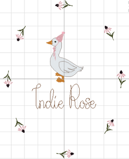 Personalised Silly Goose Embroidered Name Hoop | Baby Gift