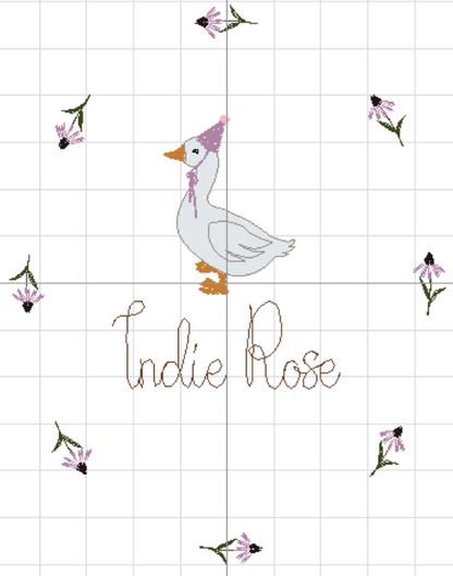 Personalised Silly Goose Embroidered Name Hoop | Baby Gift