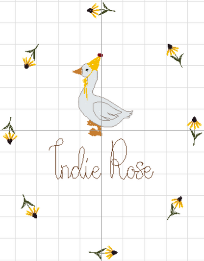 Personalised Silly Goose Embroidered Name Hoop | Baby Gift
